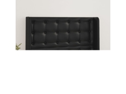 Cabecero Con Orejas De Cuero Sintético Negro 103x16x118/128 Cm