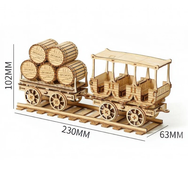 Modelo 3d De Camión De Vino De Madera, Kit De Montaje De Vehículo Retro Para Armar.