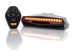 Luz trasera para bicicleta con control remoto y señal de giro IPX8, color negro Yizhood