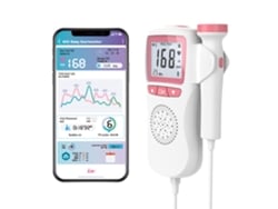 Monitor Doppler Fetal Bluetooth Rosa Para Cuidados Pré-natais, Registro E Aplicativos.