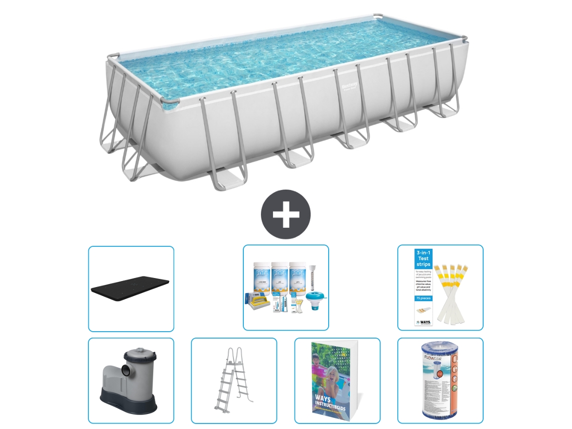 Bestway Piscina Bestway Power Steel Retangular - 640x274x132 Cm - 8-peças S556
