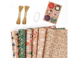 Juego de 6 hojas de papel de regalo navideño Eifson para Navidad, ideal para las fiestas de invierno, 70 x 50 cm (07)