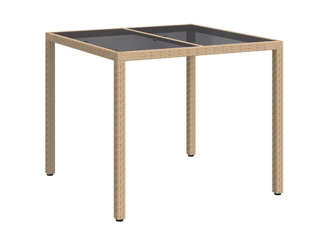 Mesa de jardín beige 90 x 90 x 75 cm Patas de mimbre MAISON EXCLUSIVE