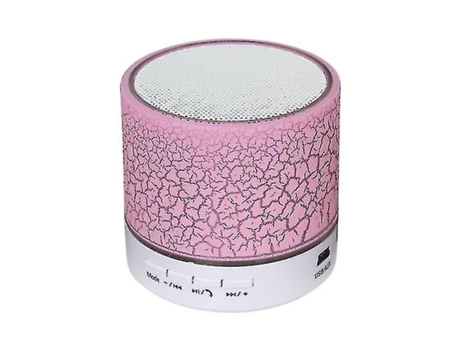 Mini Altavoz Bluetooth Inalámbrico Usb/Tarjeta TF/Altavoz FM Subwoofer con Luz Colorida Led Estéreo Rosa BISBISOUS