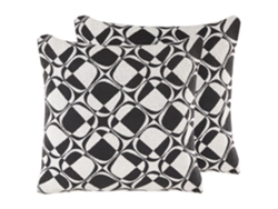 Juego de cojines decorativos BELIANI Koture de Algodón Blanco 45x45x12