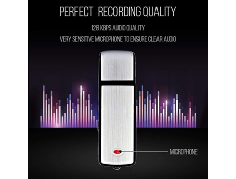 Mini Grabadora de Voz Espía Memoria USB 8 Gb en Uno Audio Digital Dictáfono de Bolsillo Compatible con Mac / Windowsazul BISBISOUS