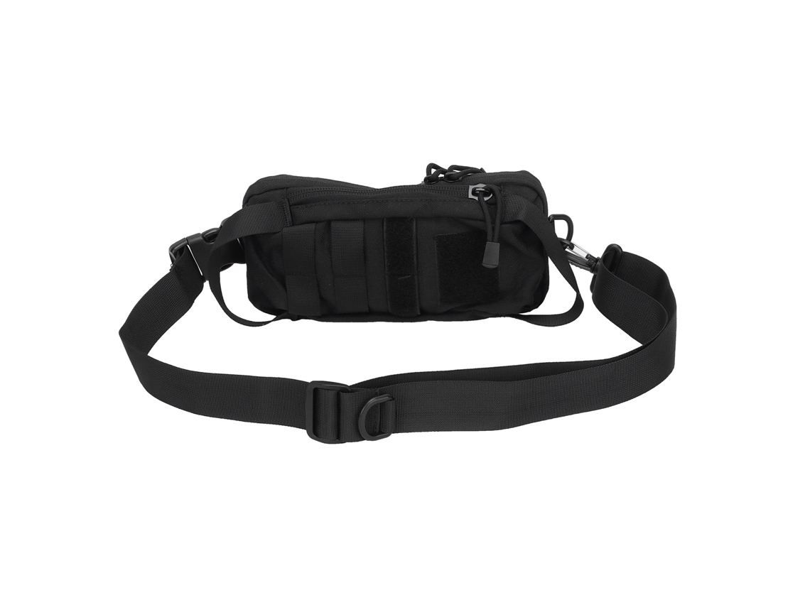 Bolsa táctica militar multifuncional de nailon impermeable para el pecho y la cintura, con doble función (negra)