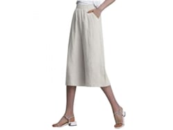 2026-4388-pantalones Anchos Para Mujer De Algodón Lino, Casual De Cintura Alta Con Bolsillos, Verano Playa Gimnasio M Beige