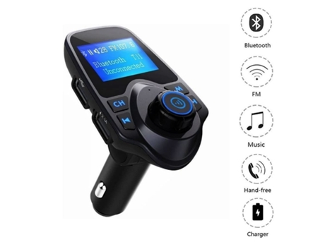 Adaptador de radio para coche con transmisor FM Bluetooth, cargador de encendedor de cigarrillos, kit manos libres con 2 cargadores USB