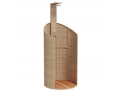 Maison Exclusive - Ducha exterior 100x100x241,5 cm Pata de mimbre/Madera de acacia beige