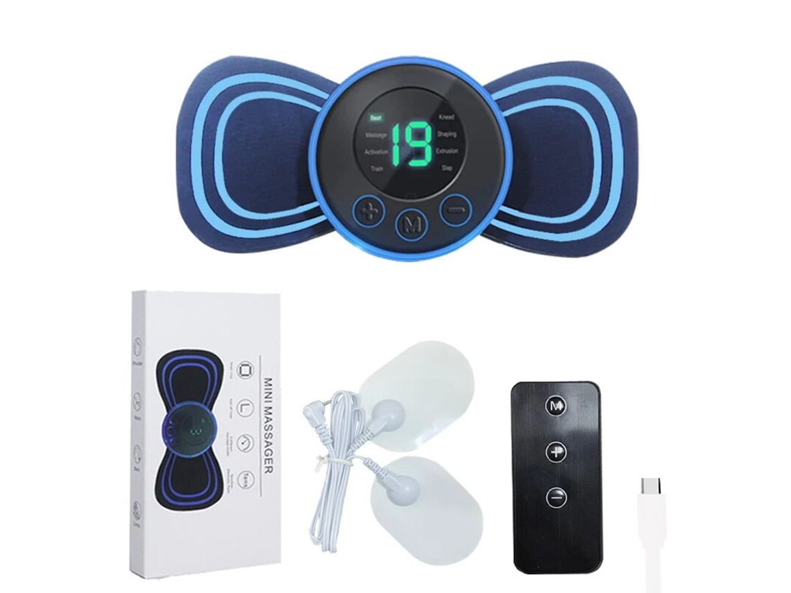 Mini Masajeador De Cuello Eléctrico Portátil Con Control Remoto Y Almohadilla.