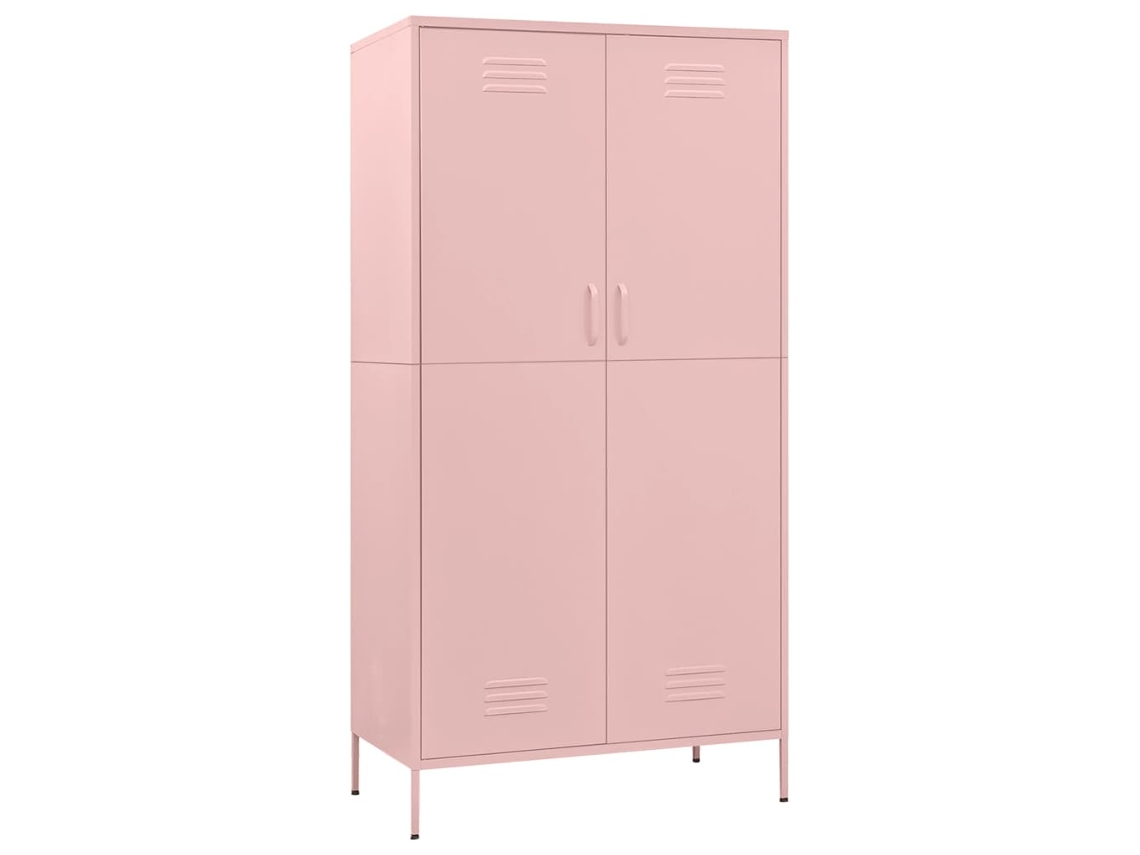 Armario 90x50x180 cm Acero Rosa MAISON EXCLUSIVE