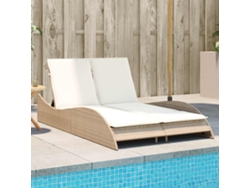 Tumbona HARLANV1 con dosel y cojines, mimbre beige