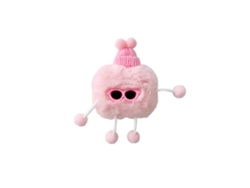 Capa Protetora De Fones De Ouvido Pelúcia Cute Forma Homem Com Óculos Universal Para Ios Earbuds 1/2 Pink
