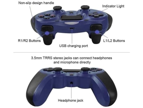 YIZHOOD Controlador de Juegos Inalámbrico Gamepad Inalámbrico Compatible con Playstation 4 / Playstation 3 / Joypad Panel Táctil Pcwhite YIZHOOD