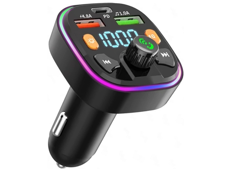 Adaptador de coche Bluetooth Bluetooth 5.0 Transmisor de radio FM Adaptador de radio Kit de coche Adaptador de cargador de coche Bluetooth PDQC3.0 ...