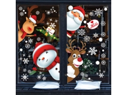 130 pegatinas para ventanas con decoración navideña: Papá Noel, renos, copos de nieve y hojas.
