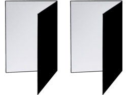 2 Reflectores De Cartón Plegables Para Fotografía A3, Negros, Plateados Y Blancos, Gruesos.