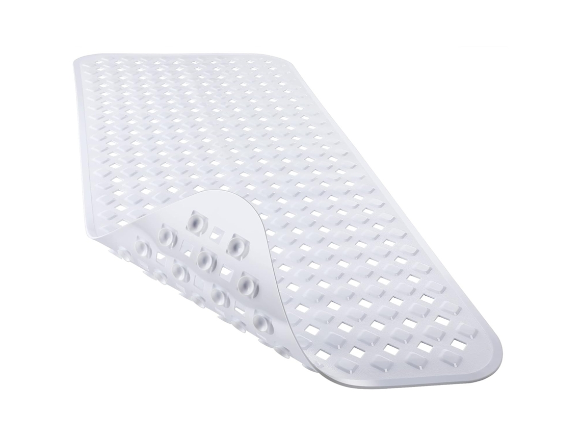 Alfombrilla De Ducha Antideslizante De 70x40 Cm, Pvc, Resistente Al Moho, Lavable A Máquina Y Suave Al Tacto (henten Home Blanco)