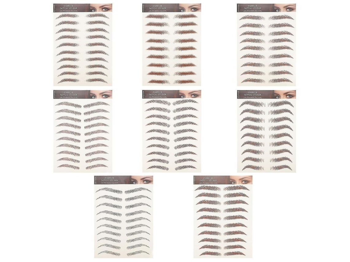 8 Láminas De Adhesivos Naturales E Impermeables Para Cejas Para Mujer: Aplicación De Maquillaje Fácil Y Rápida.
