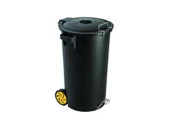 Cubo de basura FAPLANA 80 L Preto com rodas e pedal