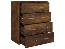 Aparador con 4 Cajones 60x30,5x71 cm Roble Ahumado MAISON EXCLUSIVE
