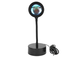 Lámpara de proyección LED USB ajustable con rotación de 180 grados para dormitorio.