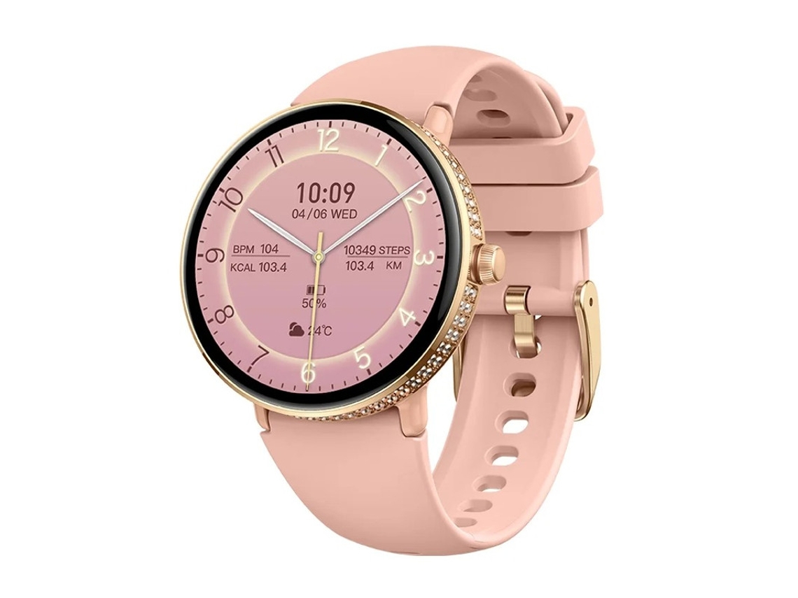 Smartwatch S76 con Bluetooth para llamadas y notificaciones de mensajes en las aplicaciones móviles Bestvite (rosa)