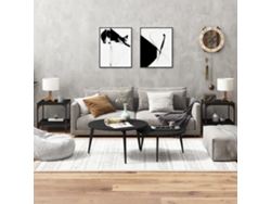 Mesas Auxiliares 2 Uds Madera Contrachapada Negro 40x40x40 Cm