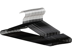 COM-FORT HOUSE | Percha Metal | Color Negra | Antideslizantes y Resistentes | Perchas para Ropa | Ideal para Chaquetas, Pantalones o Blusas | 24 Unidades