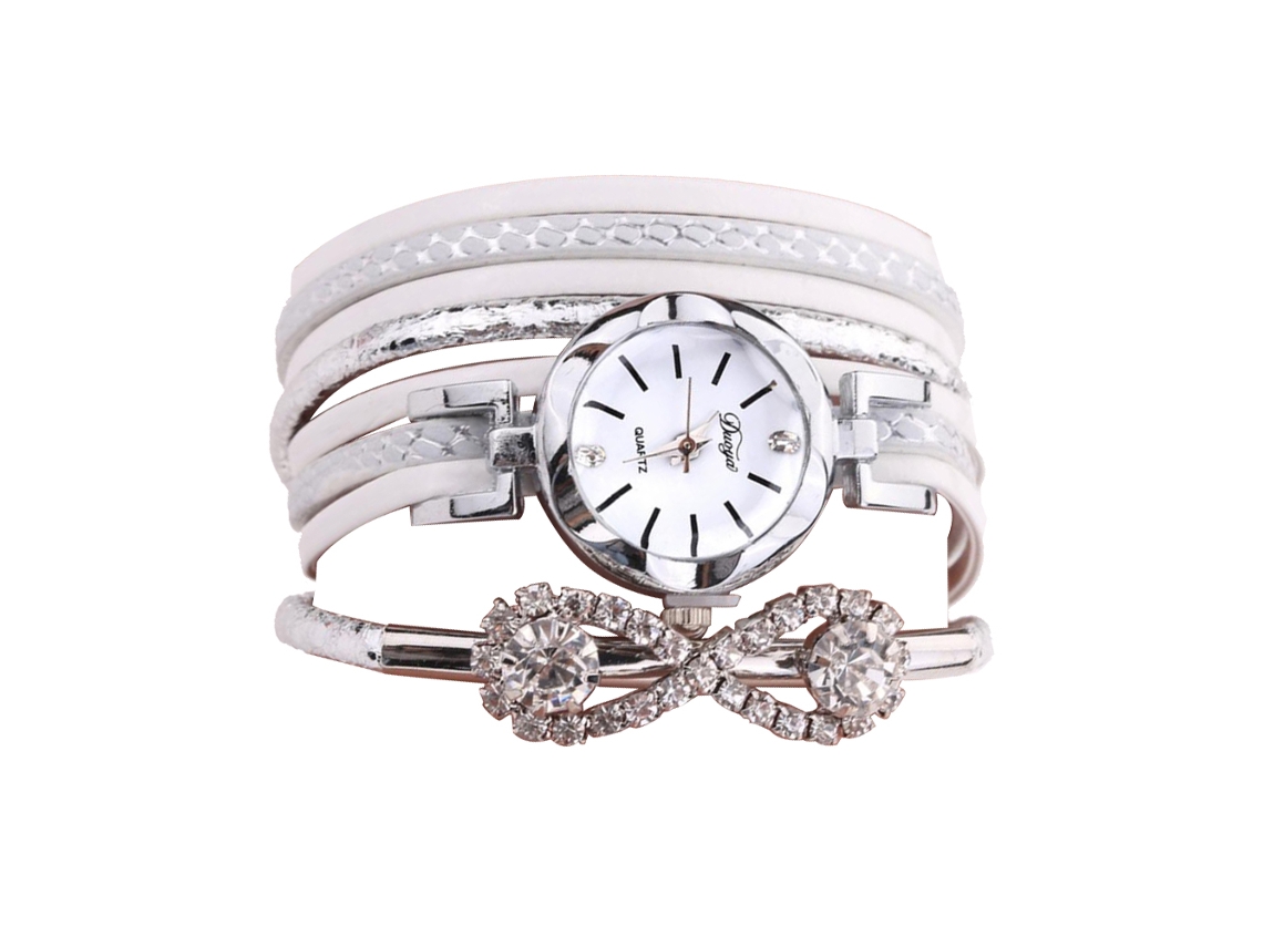 Reloj De Pulsera De Cuarzo Para Mujer Con Correa De Piel Sintética Y Diamantes De Imitación De Aleación (rosa)
