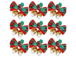 24 Lazos Navideños Con Cascabeles Para Decorar Un Mini Árbol De Navidad.