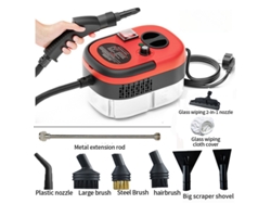 Limpiador a vapor de alta temperatura y alta presión con 6 velocidades, ideal para la limpieza de cocinas y coches (rojo)