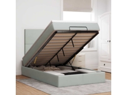 Estructura Cama Otomana Colchones Gris Claro 120x200cm