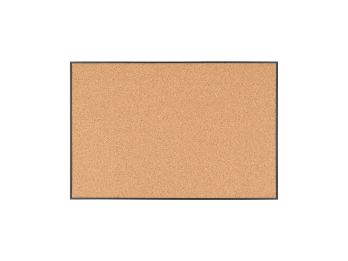 Bi-office New Basic Tablero De Corcho, 90x60cm, Superficie De Corcho, Marco De Mdf Negro