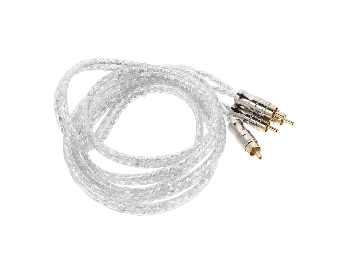 Juego De 2 Cables De Audio Para Altavoces De Coche, Tamaño Mediano, Cobre Puro, Cable Estéreo.
