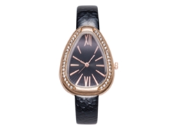 Reloj De Pulsera Analógico De Cuarzo Para Mujer Con Esfera Redonda, Estilo Moderno (negro)