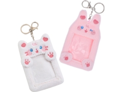 Tarjetero De Peluche Ciieeo, 2 Llaveros Metálicos Seguros, Estuche Compacto Para Tarjetas