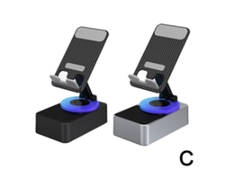 Soporte para teléfono con audio Bluetooth, altavoz inalámbrico Bluetooth y base para teléfono móvil.