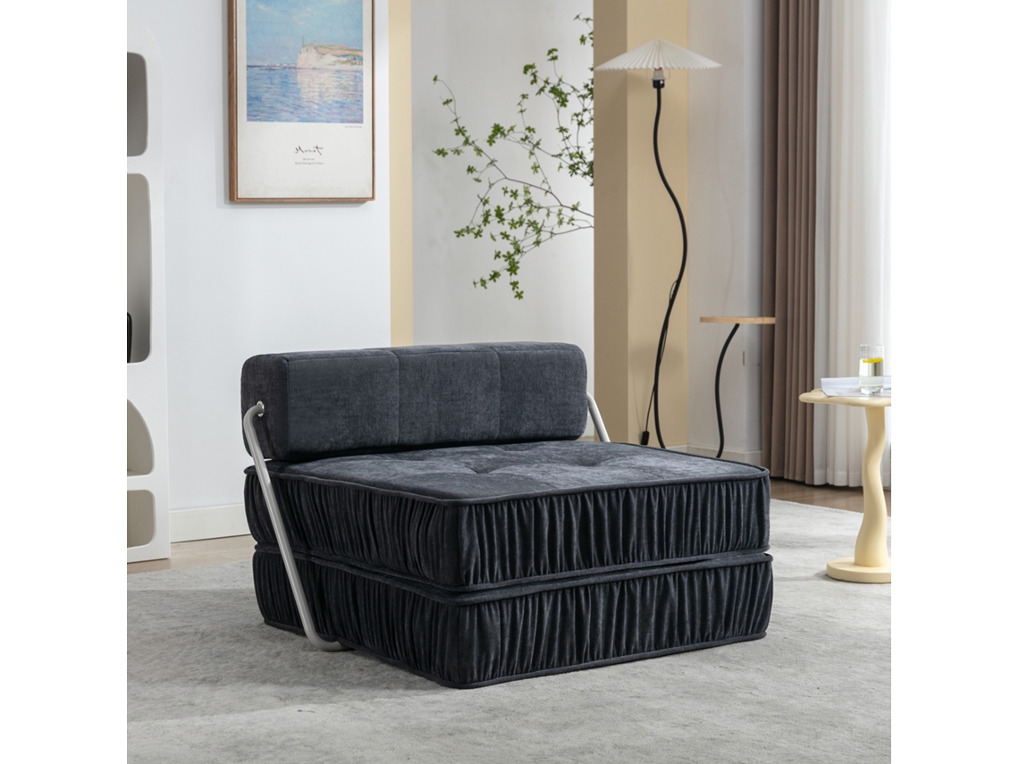 Sofá Cama 1 Plaza - Multifuncional, Abatible, Futón, Sofá Convertible - Gris