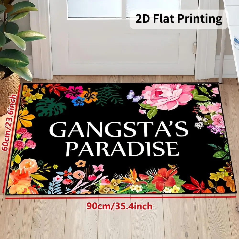Felpudo De Bienvenida Con Diseño Floral Tropical Gangster Paradise (50 X 80 Cm), Decoración Del Hogar