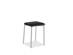 Banqueta de Cozinha Kati Pernas de Alumínio 33x47x33cm Michigan Preto FANMUEBLES