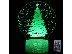 Lámpara de mesa 3D con diseño de árbol de Navidad, luz nocturna LED con control remoto, regalo creativo colorido