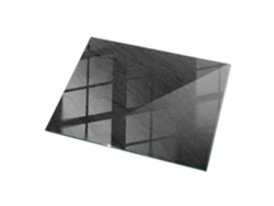 Espejo de sobremesa rectangular de cristal (120 x 80 cm - Textura de piedra natural - Negro)