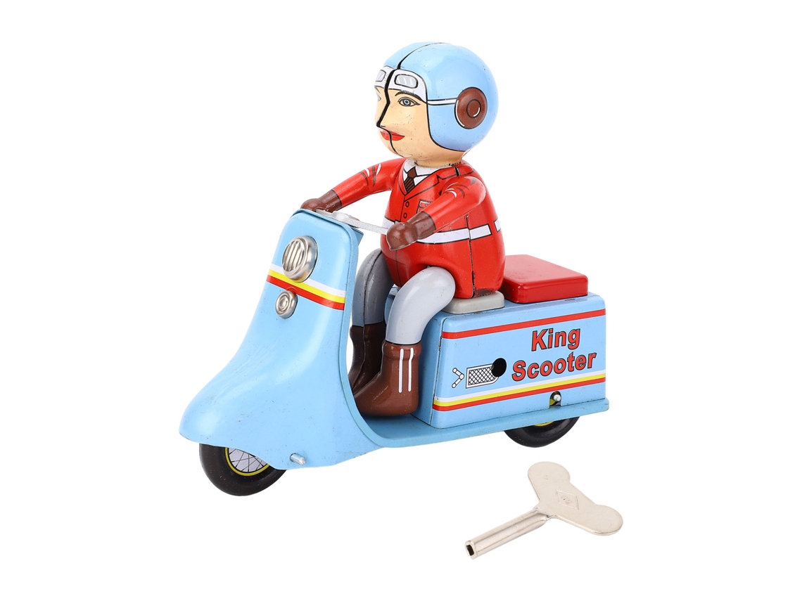 Patinete De Juguete Retro De Metal Con Cuerda Para Niños Y Adultos - Decorativo