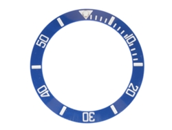 Anillo Insertable De Bisel De Reloj De Cerámica Luminiscente De 40 Mm Con Escala Clara Y Esfera Azul.