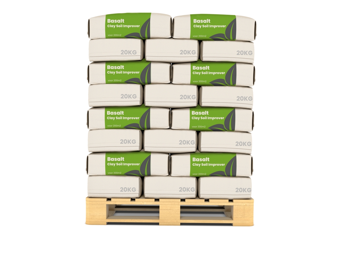 Mejorador de Suelo de Harina de Basalto para Suelos Arcillosos (48x 960 kg – para 9600 m2) - Organifer