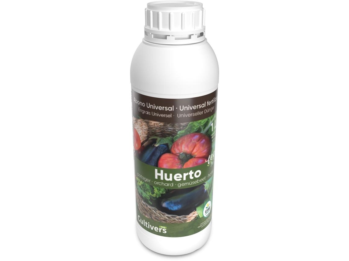 CULTIVERS Fertilizante Huerto Ecológico 1 L Abono Líquido para Hortalizas 100% Orgánico y Natural. Mejor Sabor, Mayor Calidad