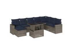 Maison Exclusive - Conjunto De Sofá De Jardín De 9 Piezas Con Cojines, Poliratán Gris