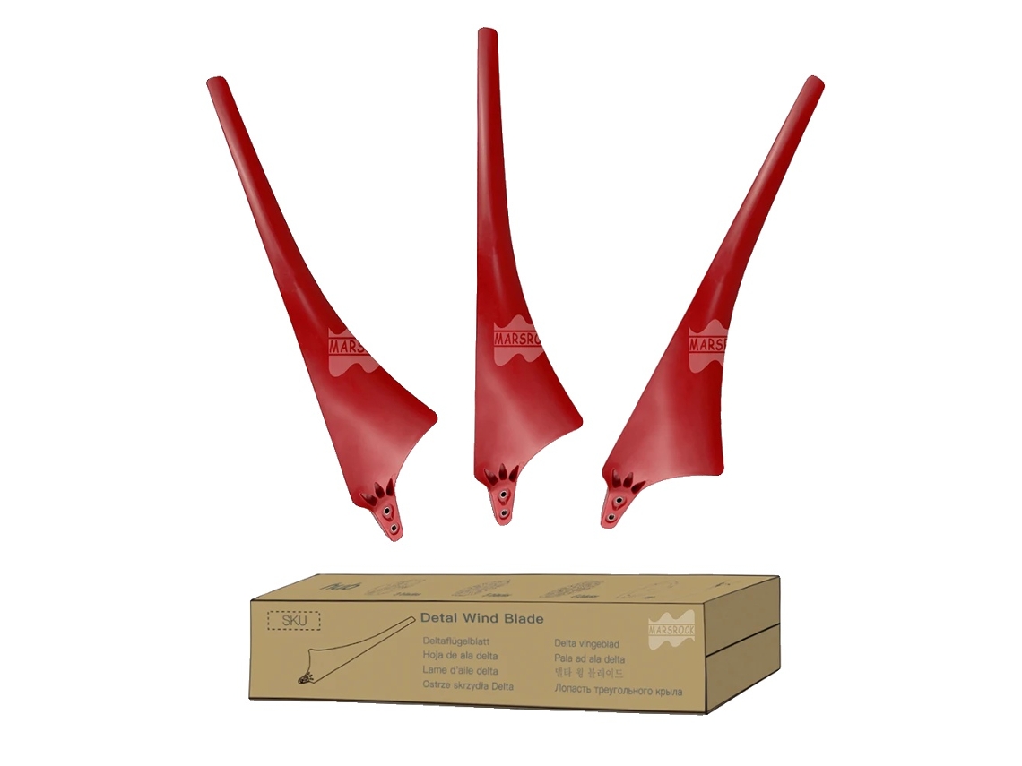 Palas para aerogeneradores, material de alta resistencia, diseño aerodinámico, color rojo, 3 palas
